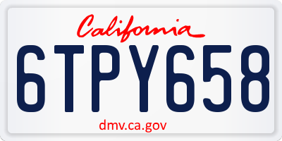 CA license plate 6TPY658