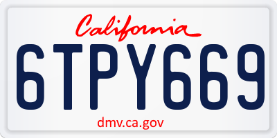 CA license plate 6TPY669