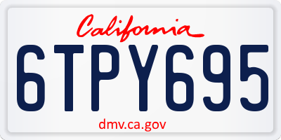 CA license plate 6TPY695