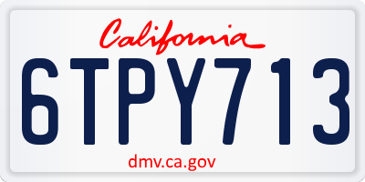 CA license plate 6TPY713