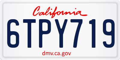 CA license plate 6TPY719