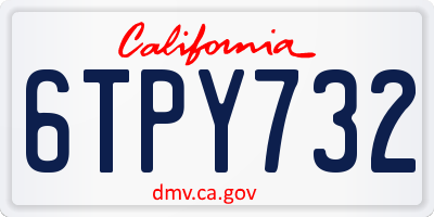 CA license plate 6TPY732