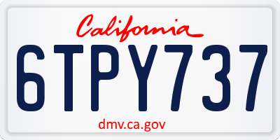 CA license plate 6TPY737