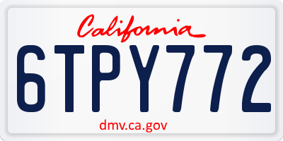 CA license plate 6TPY772