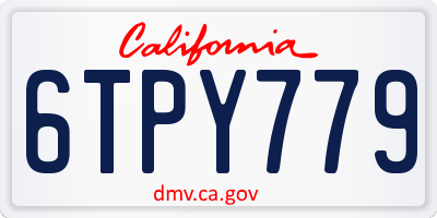 CA license plate 6TPY779