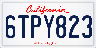 CA license plate 6TPY823