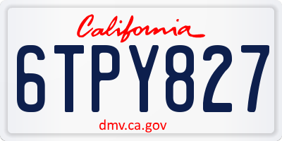 CA license plate 6TPY827