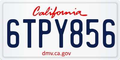 CA license plate 6TPY856