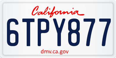 CA license plate 6TPY877