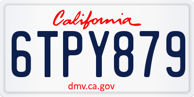 CA license plate 6TPY879