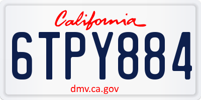 CA license plate 6TPY884