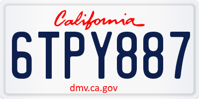 CA license plate 6TPY887