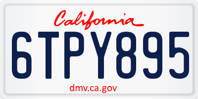 CA license plate 6TPY895