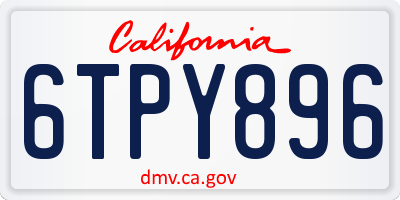 CA license plate 6TPY896