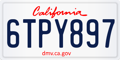 CA license plate 6TPY897