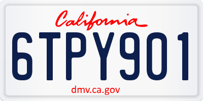CA license plate 6TPY901