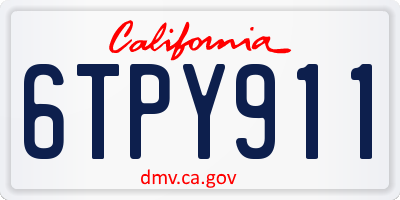 CA license plate 6TPY911