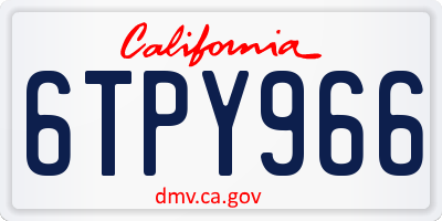 CA license plate 6TPY966