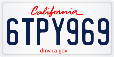 CA license plate 6TPY969