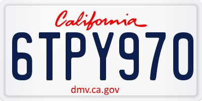 CA license plate 6TPY970