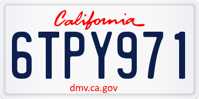 CA license plate 6TPY971