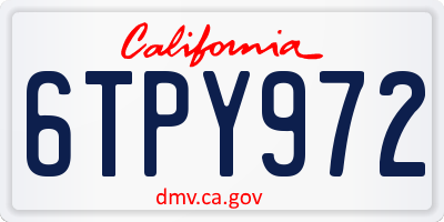 CA license plate 6TPY972