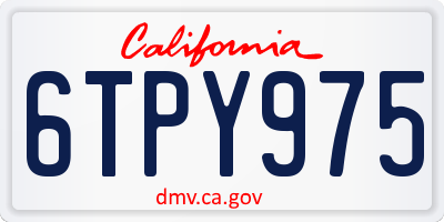 CA license plate 6TPY975