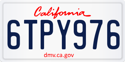 CA license plate 6TPY976