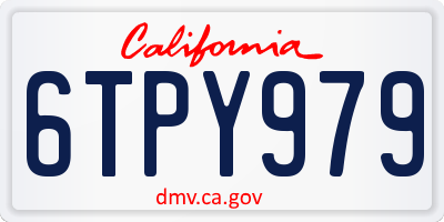 CA license plate 6TPY979