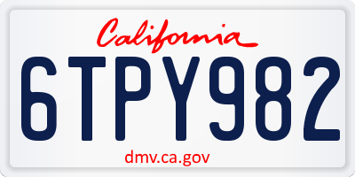 CA license plate 6TPY982