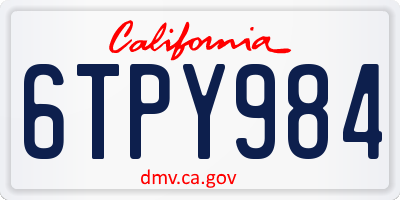 CA license plate 6TPY984