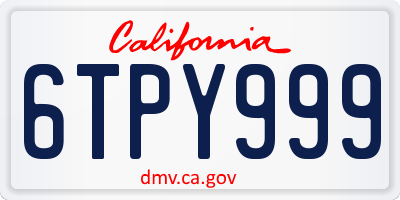 CA license plate 6TPY999