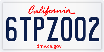 CA license plate 6TPZ002