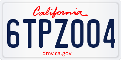 CA license plate 6TPZ004