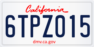 CA license plate 6TPZ015