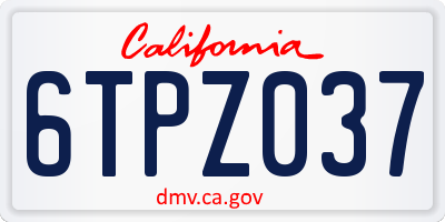 CA license plate 6TPZ037