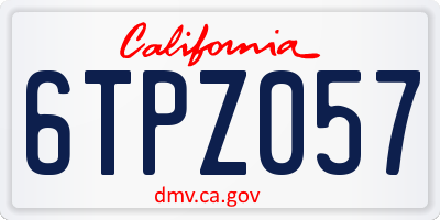 CA license plate 6TPZ057