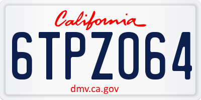 CA license plate 6TPZ064