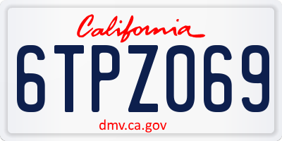 CA license plate 6TPZ069