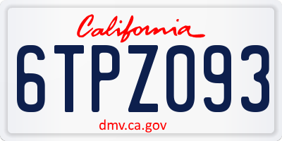 CA license plate 6TPZ093