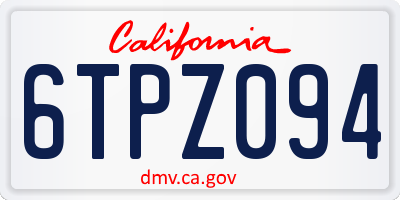 CA license plate 6TPZ094