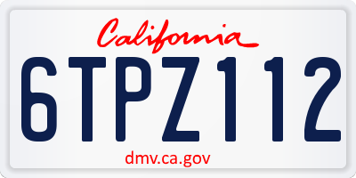 CA license plate 6TPZ112