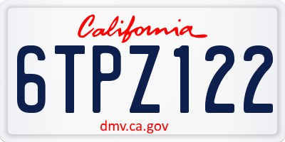 CA license plate 6TPZ122