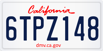 CA license plate 6TPZ148