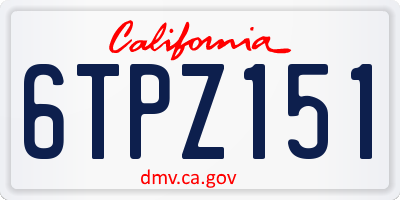 CA license plate 6TPZ151