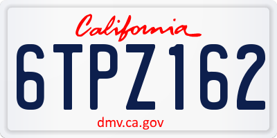 CA license plate 6TPZ162