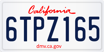 CA license plate 6TPZ165