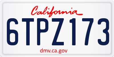 CA license plate 6TPZ173