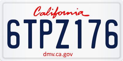 CA license plate 6TPZ176