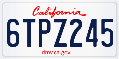 CA license plate 6TPZ245